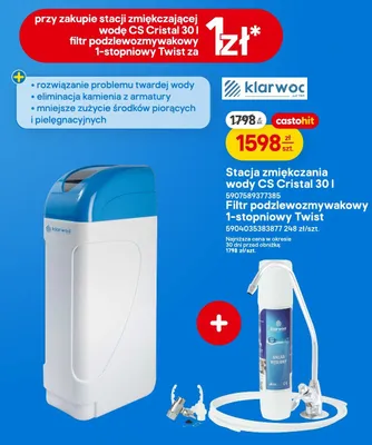 Filtr podzlewozmywakowy Klarwod 1-stopniowy Twist promocja w Castorama