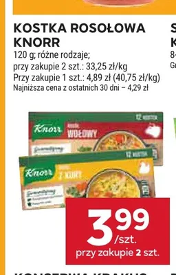 Kostka rosołowa Knorr wołowa promocja w Stokrotka