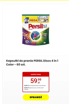 Kapsułki do prania Persil Discs 4 in 1 Color promocja w Media Expert