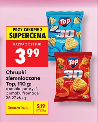 Chrupki ziemniaczane Top o smaku fromage promocja w Biedronka