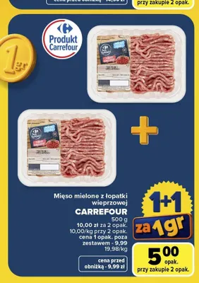 Mięso mielone z łopatki wieprzowej Carrefour promocja w Carrefour