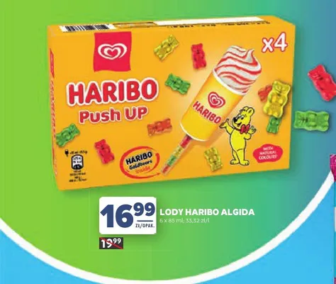 Lody Haribo Algida 6-pak 85ml promocja w Stokrotka