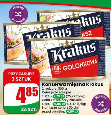 Konserwa mięsna Krakus Golonkowa promocja w Dino