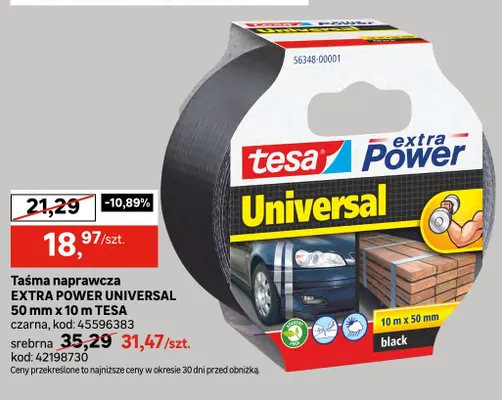 Taśma naprawcza Extra Power Universal srebrna Tesa promocja w Leroy Merlin