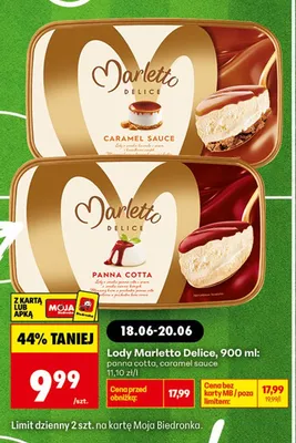 Lody Marletto Delice Panna Cotta promocja w Biedronka