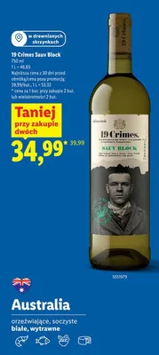 Wino 19 Crimes Sauv Block promocja w Lidl