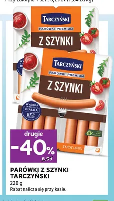 Parówki z szynki Tarczyński promocja w Stokrotka