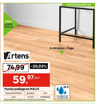 Panele podłogowe Malte Artens promocja w Leroy Merlin
