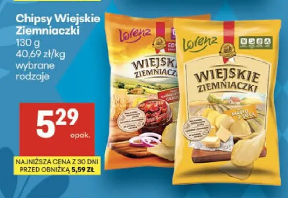 Chipsy Wiejskie Ziemniaczki masło z solą promocja w Delikatesy Centrum