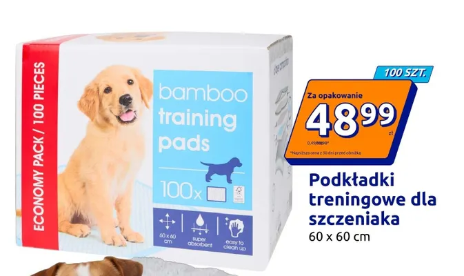 Podkładki treningowe dla szczeniaka 60x60 cm promocja w Action