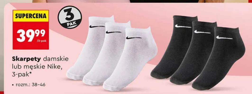 Skarpety damskie Nike 3-pak promocja w Biedronka