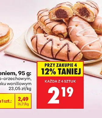 Pączek z nadzieniem o smaku czekoladowo-orzechowym Słodka Kraina promocja w Biedronka