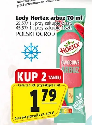 Lody Hortex arbuz promocja w Prim Market