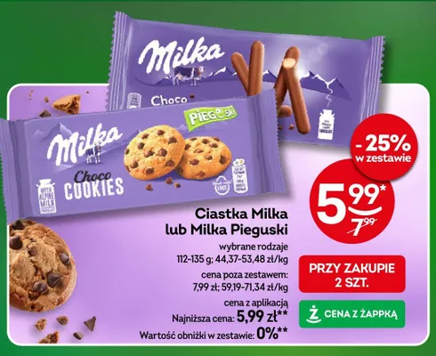 Ciastka Milka Pieguski promocja w Żabka