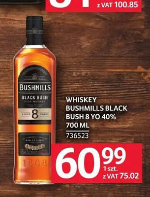 Whiskey Bushmills Black Bush 8 YO 40% promocja w Selgros