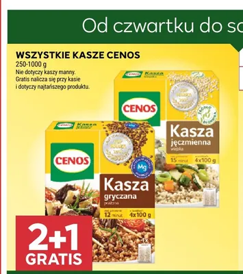 Kasze Cenos promocja w Stokrotka