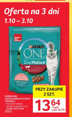 Sucha karma dla kota Purina One promocja w Selgros