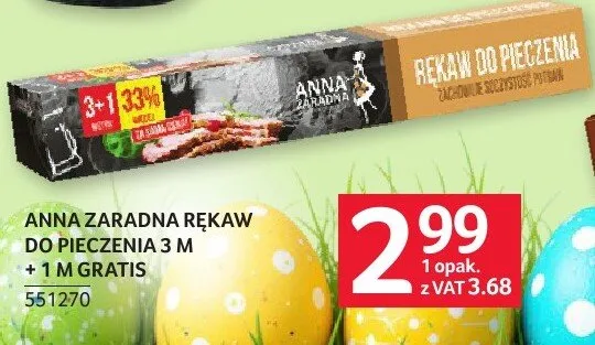 Rękaw do pieczenia ANNA ZARADNA 3 m + 1 m gratis promocja w Selgros