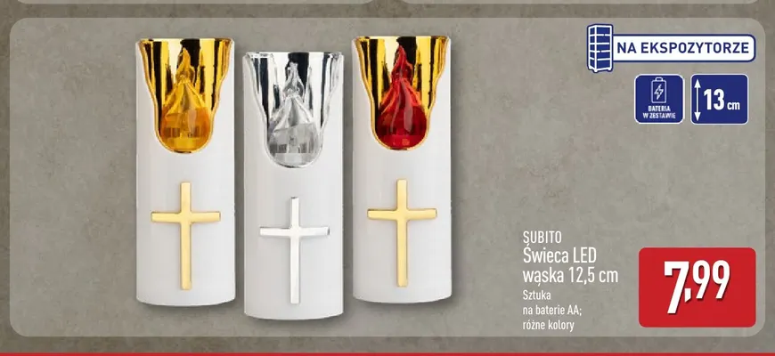 Świeca LED wąska 12,5 cm Subito promocja w Aldi