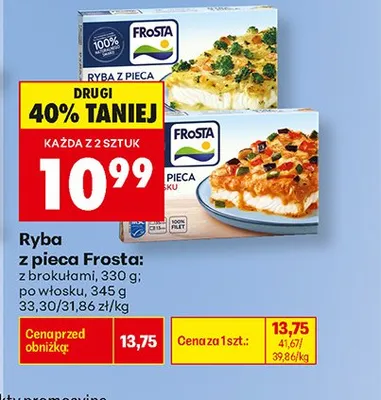 Ryba z pieca Frosta z brokułami promocja w Biedronka
