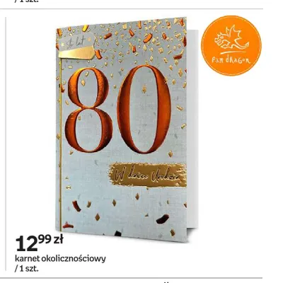 Karnet okolicznościowy 80 Pan Dragon promocja w Empik