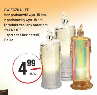 Świeczka LED bez podstawki wys. 15 cm promocja w Sedal
