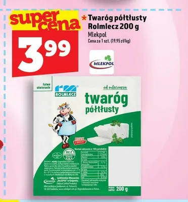 Twaróg półtłusty Rolmlecz promocja w TOPAZ