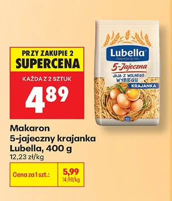 Makaron 5-jajeczny krajanka Lubella promocja w Biedronka