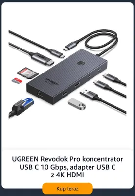 Koncentrator USB C Ugreen Revodok Pro promocja w Amazon