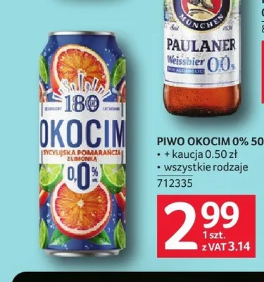 Piwo bezalkoholowe Okocim 0% promocja w Selgros