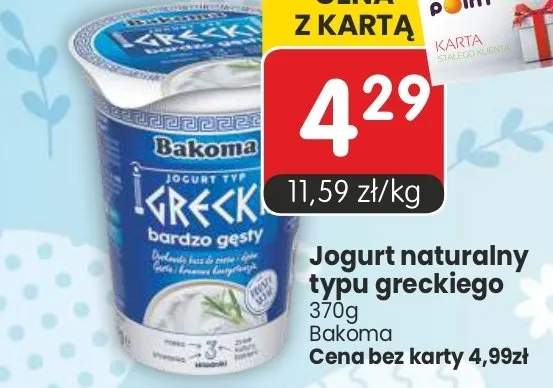 Jogurt naturalny typu greckiego promocja w Market Point