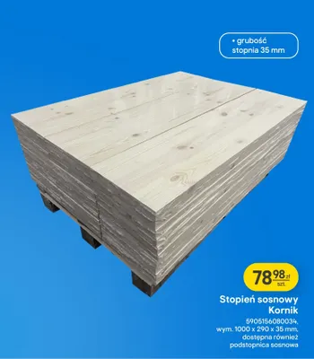 Stopień sosnowy Kornik Castorama promocja w Castorama