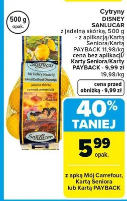 Cytryny z jadalną skórką promocja w Carrefour Market