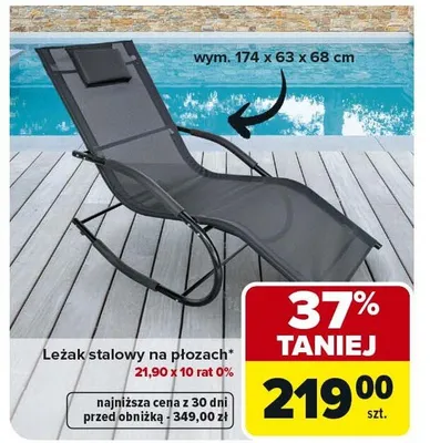 Leżak stalowy na płozach promocja w Carrefour