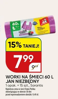 Worki na śmieci 60 l wybrany asortyment promocja w Chata Polska