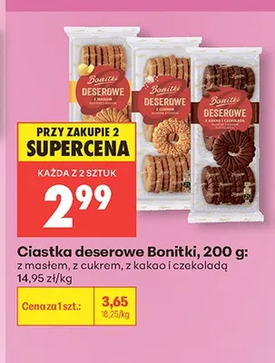 Ciastka deserowe Bonitki z cukrem promocja w Biedronka