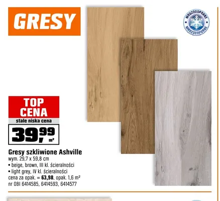 Gresy szkliwione Ashville promocja w OBI