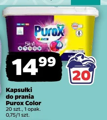 Kapsułki do prania Purox Color promocja w Netto