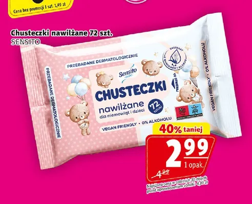 Chusteczki nawilżane Sensito promocja w Prim Market