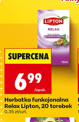 Herbatka funkcjonalna Relax Lipton promocja w Biedronka