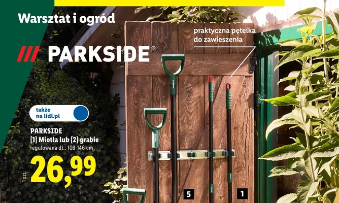 Miotła Parkside regulowana dł. 103-146 cm promocja w Lidl