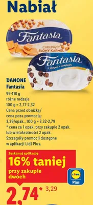 Jogurt Fantasia różne rodzaje promocja w Lidl