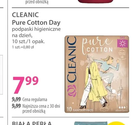 Podpaski higieniczne na dzień Pure Cotton Day Cleanic promocja w Hebe