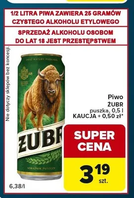 Piwo Żubr promocja w Globi