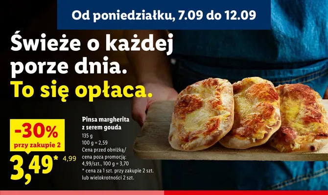 Pinsa margherita z serem gouda promocja w Lidl