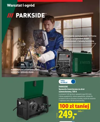 Spawarka inwertorowa na drut samoosłonowy Parkside promocja w Lidl