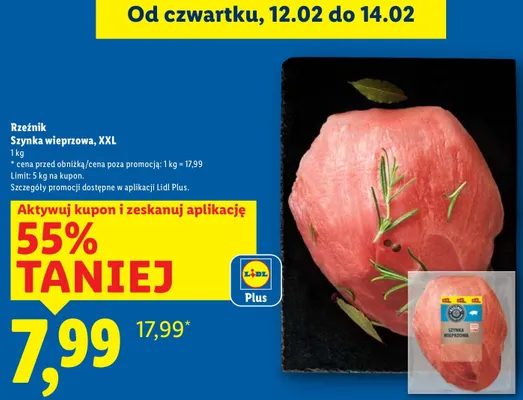 Szynka wieprzowa XXL promocja w Lidl