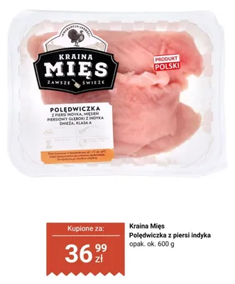 Polędwiczka z piersi indyka Kraina Mięs promocja w Biedronka