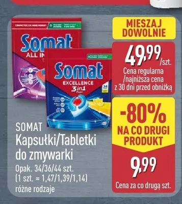 Kapsułki do zmywarki Somat Excellence promocja w Aldi