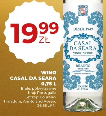 Wino białe półwytrawne Loureiro, Trajadura, Arinto and Avesso promocja w Duży Ben